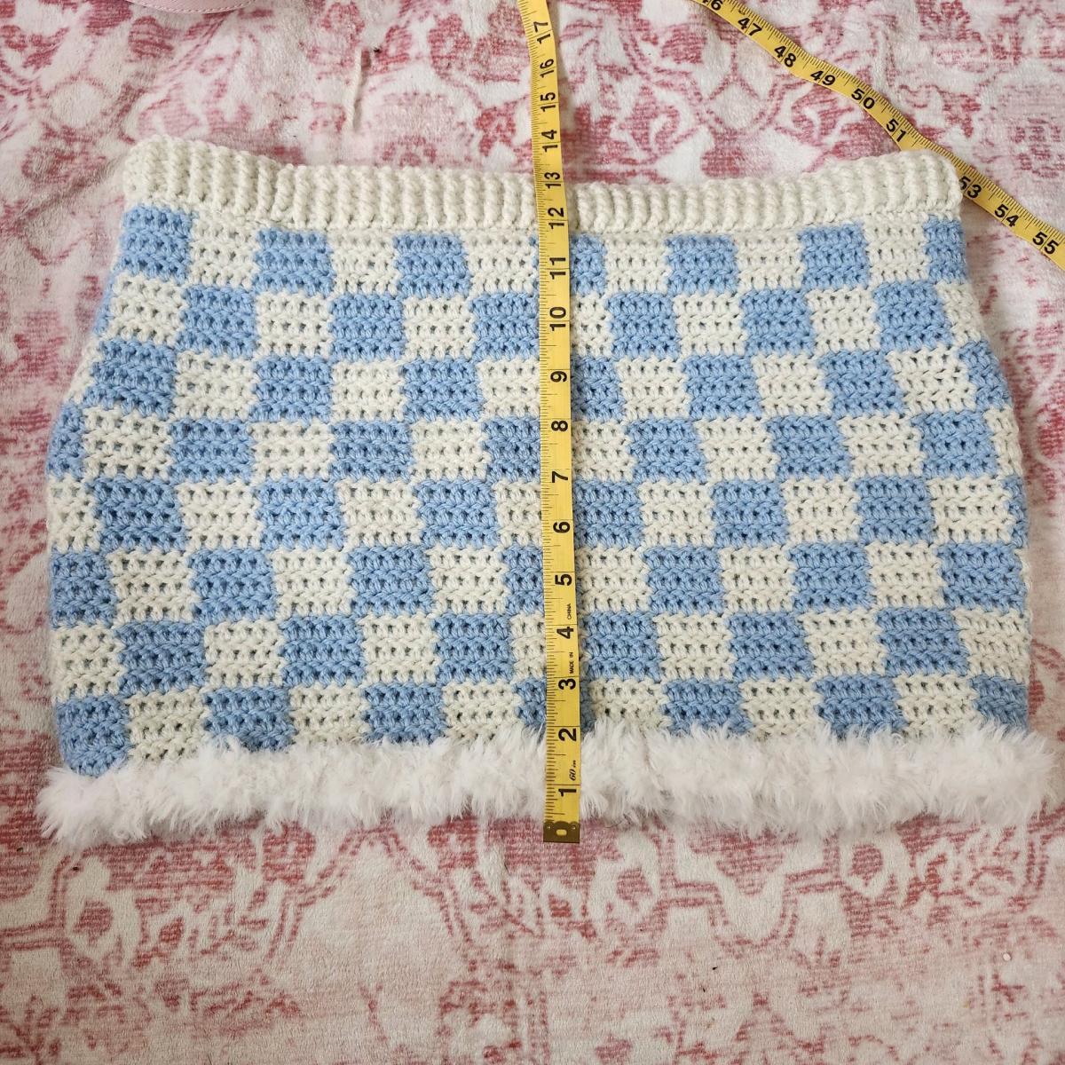 crochet checkered skirt
