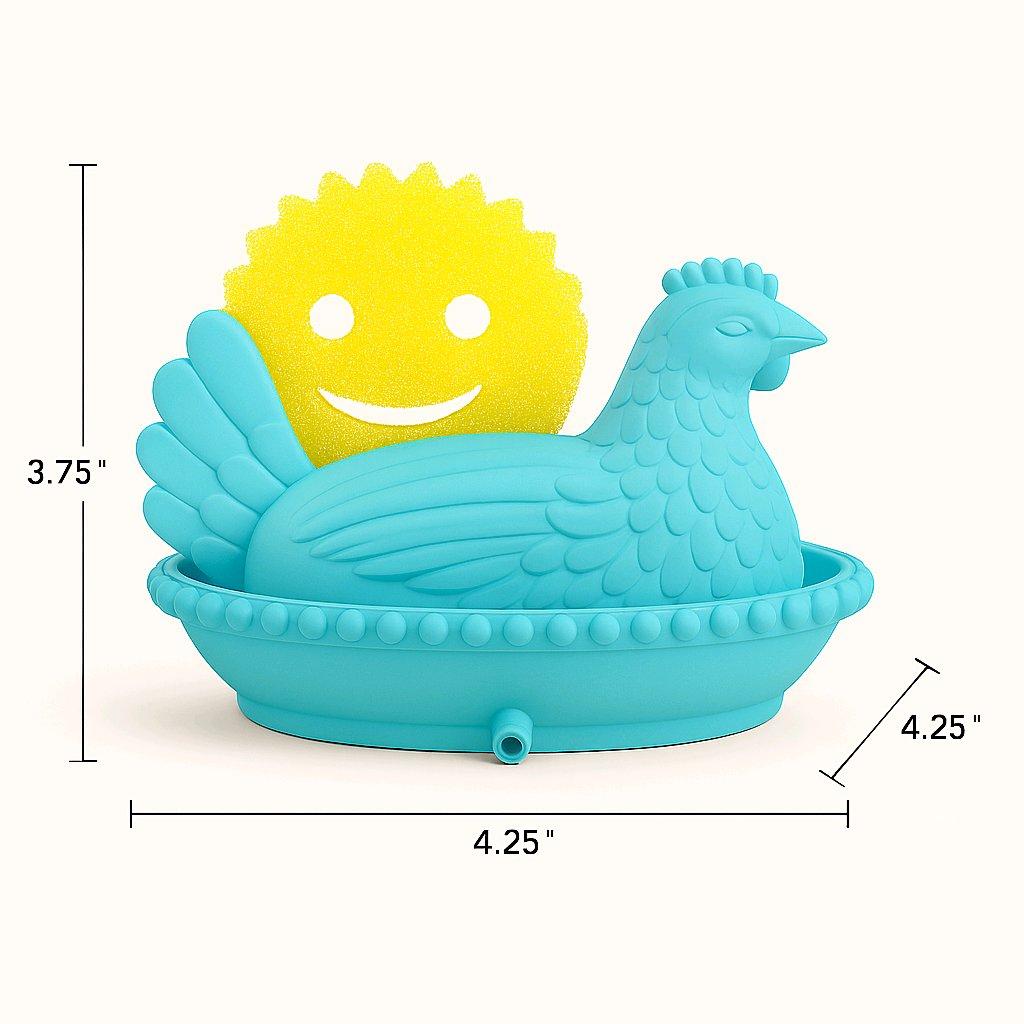 Hen in a Nest Scrub Daddy Holder with Drain  Farmhouse Kitch