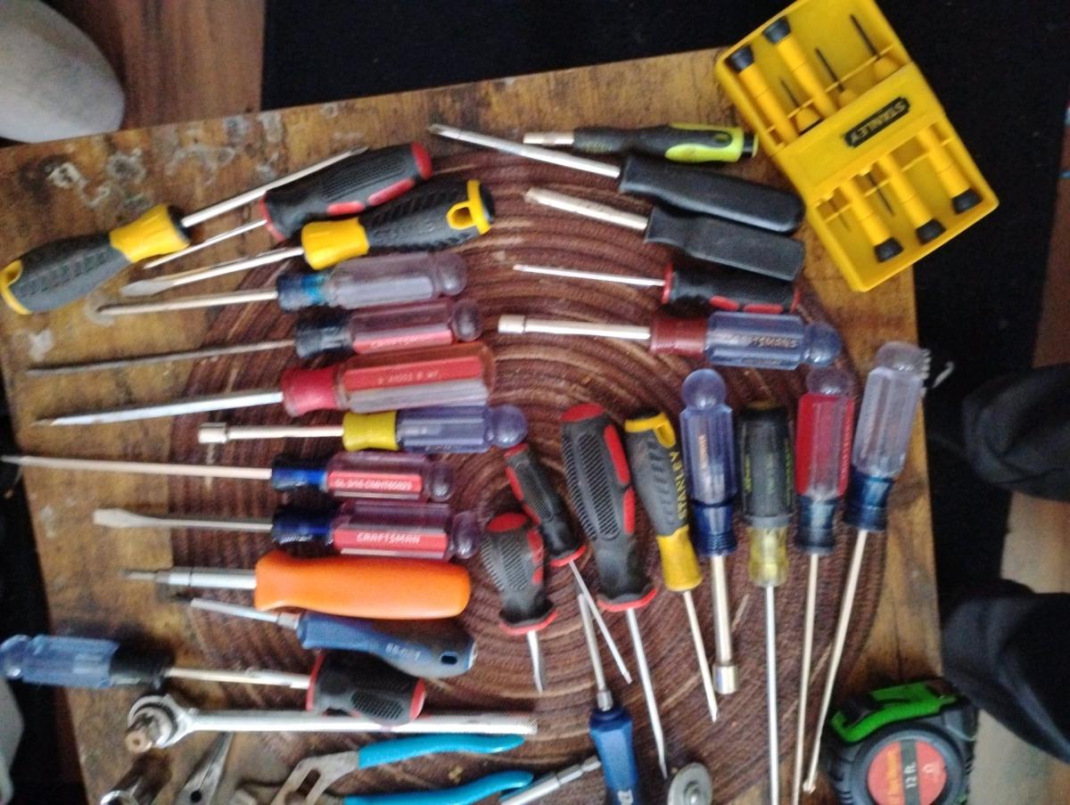 just a big lot of screwdrivers pliers and random stuff
