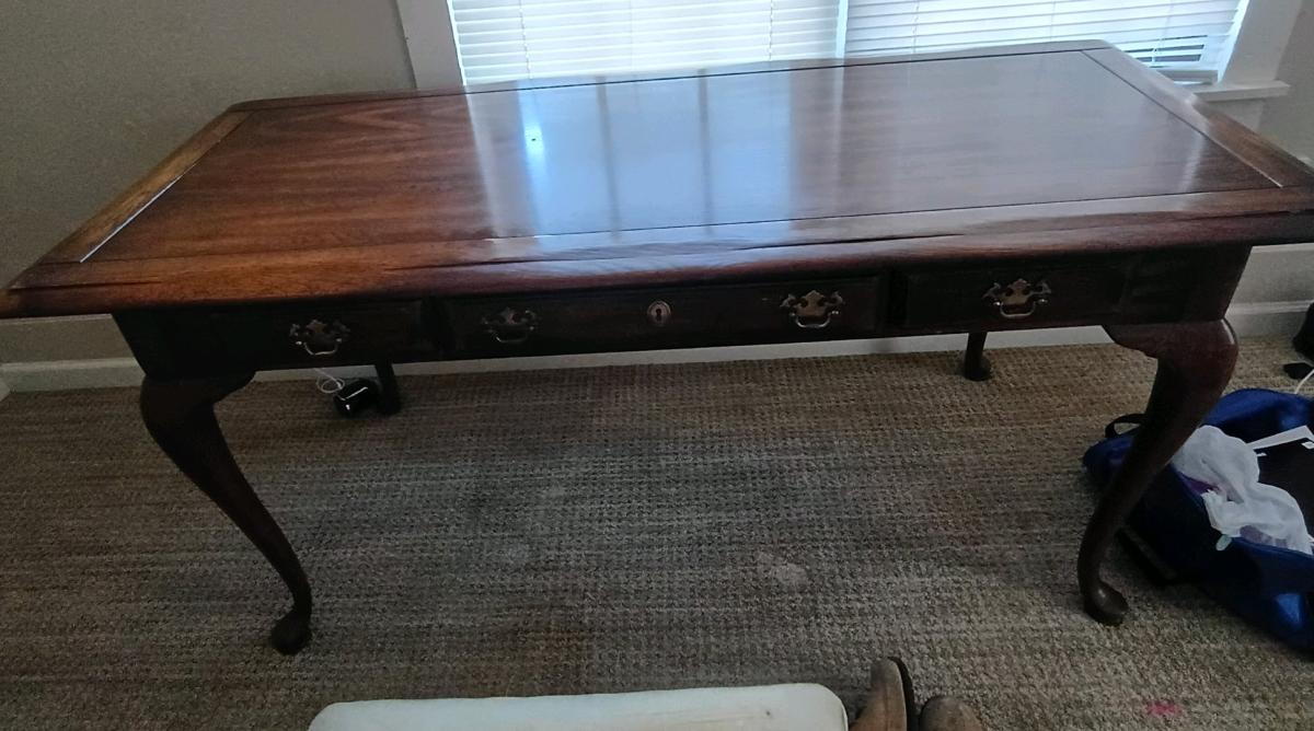 Queen Anne antique writing desk and chair set