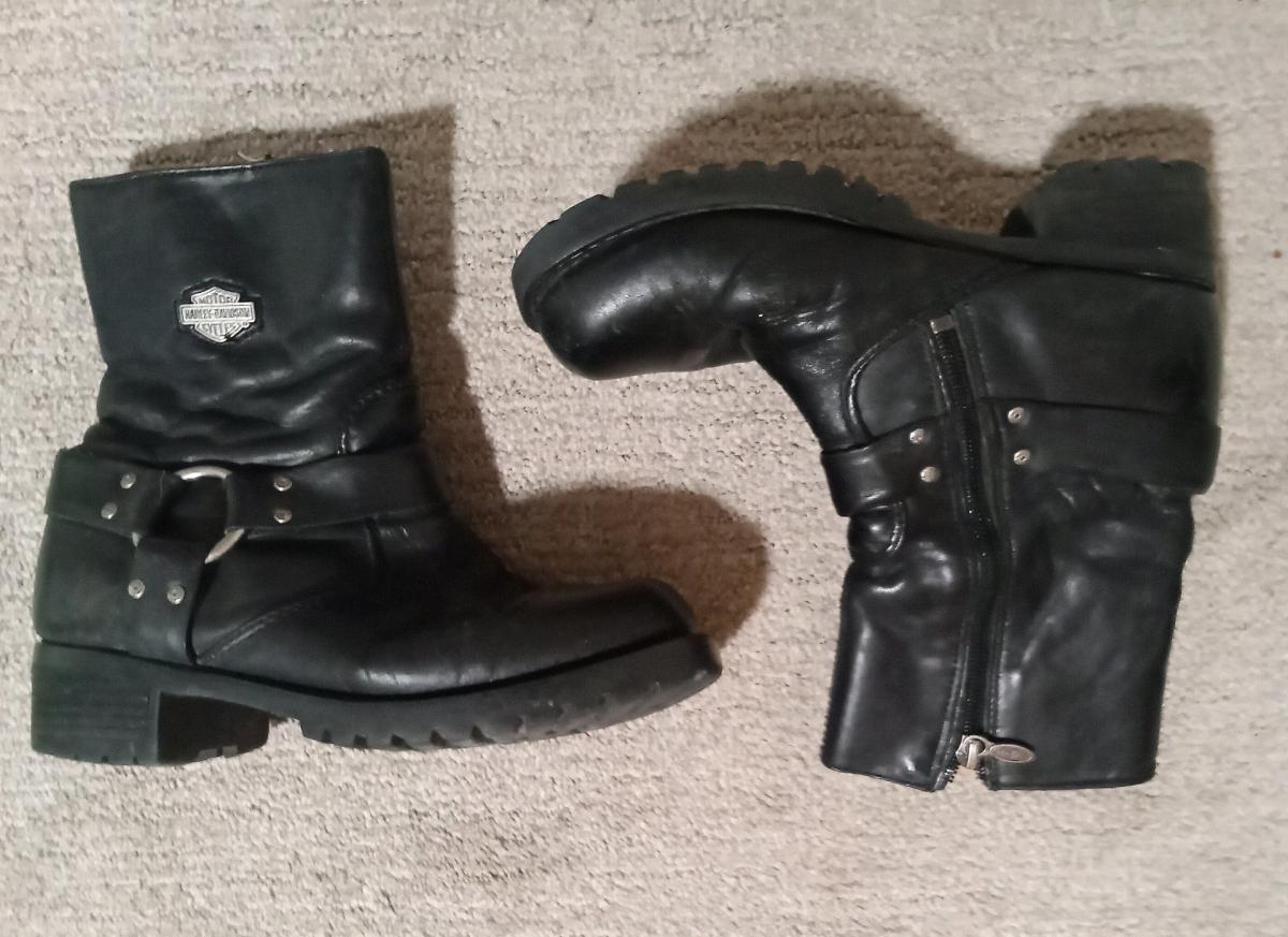 Womens 65 Y2K Used VTG Harley Davidson Moto Boots
