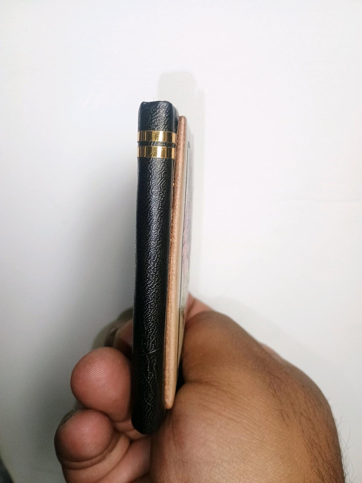 A 1970s Hippie Girl Fold Over Mirror Compact Faux Leather