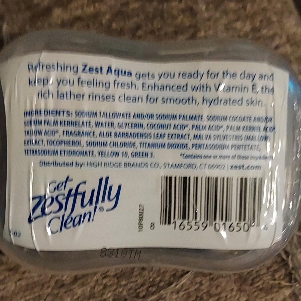 Zest Aqua Hydrating Moisturizing Deodorant Soap Aqua Scent T