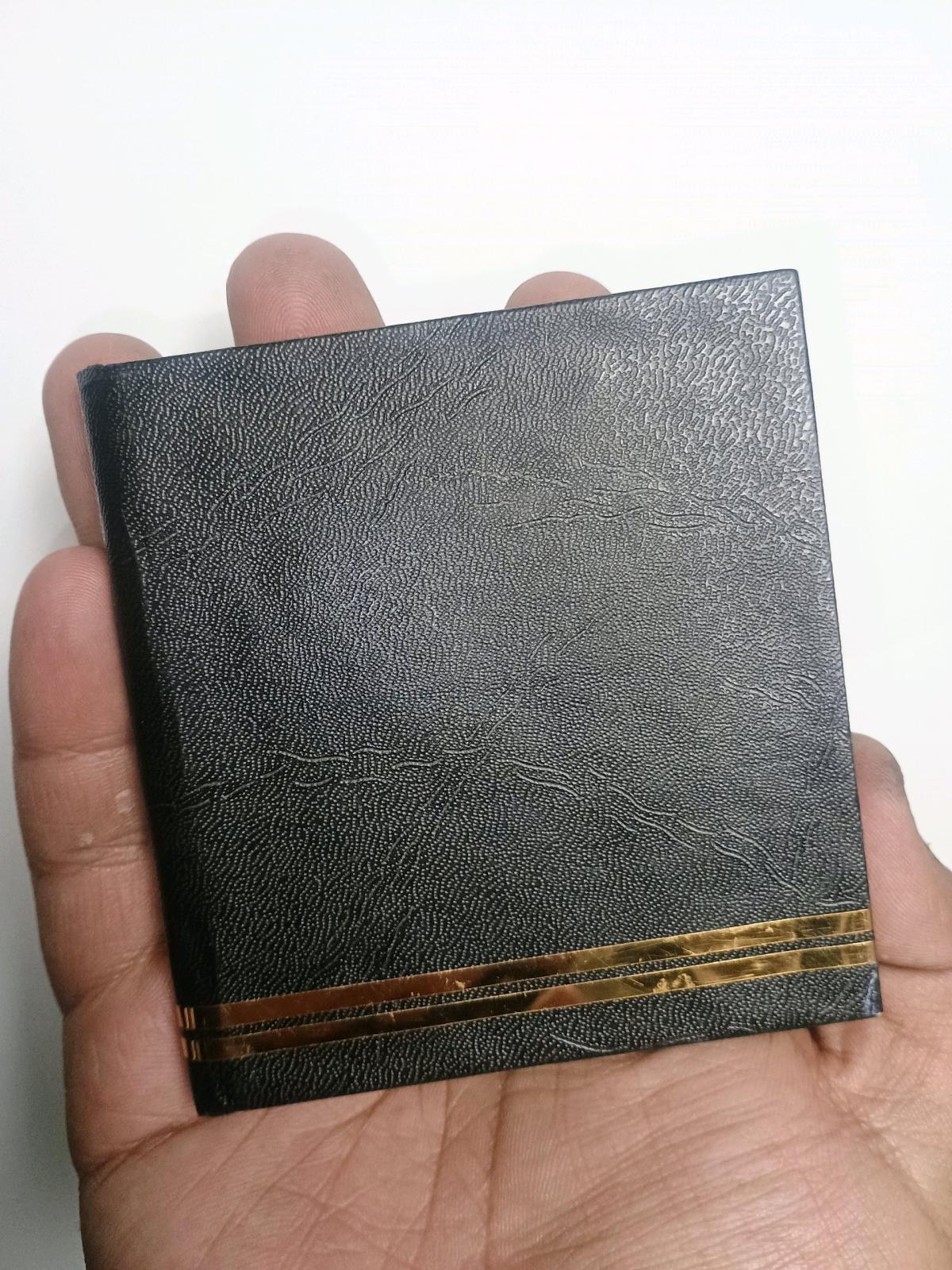 A 1970s Hippie Girl Fold Over Mirror Compact Faux Leather