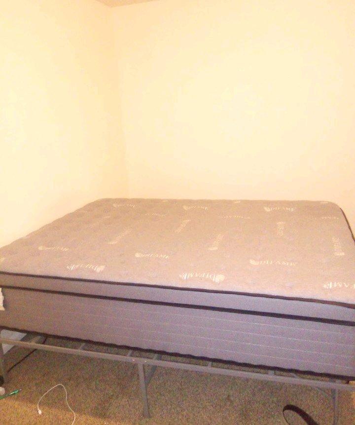 Queen size 14 inch mattress bed frame included