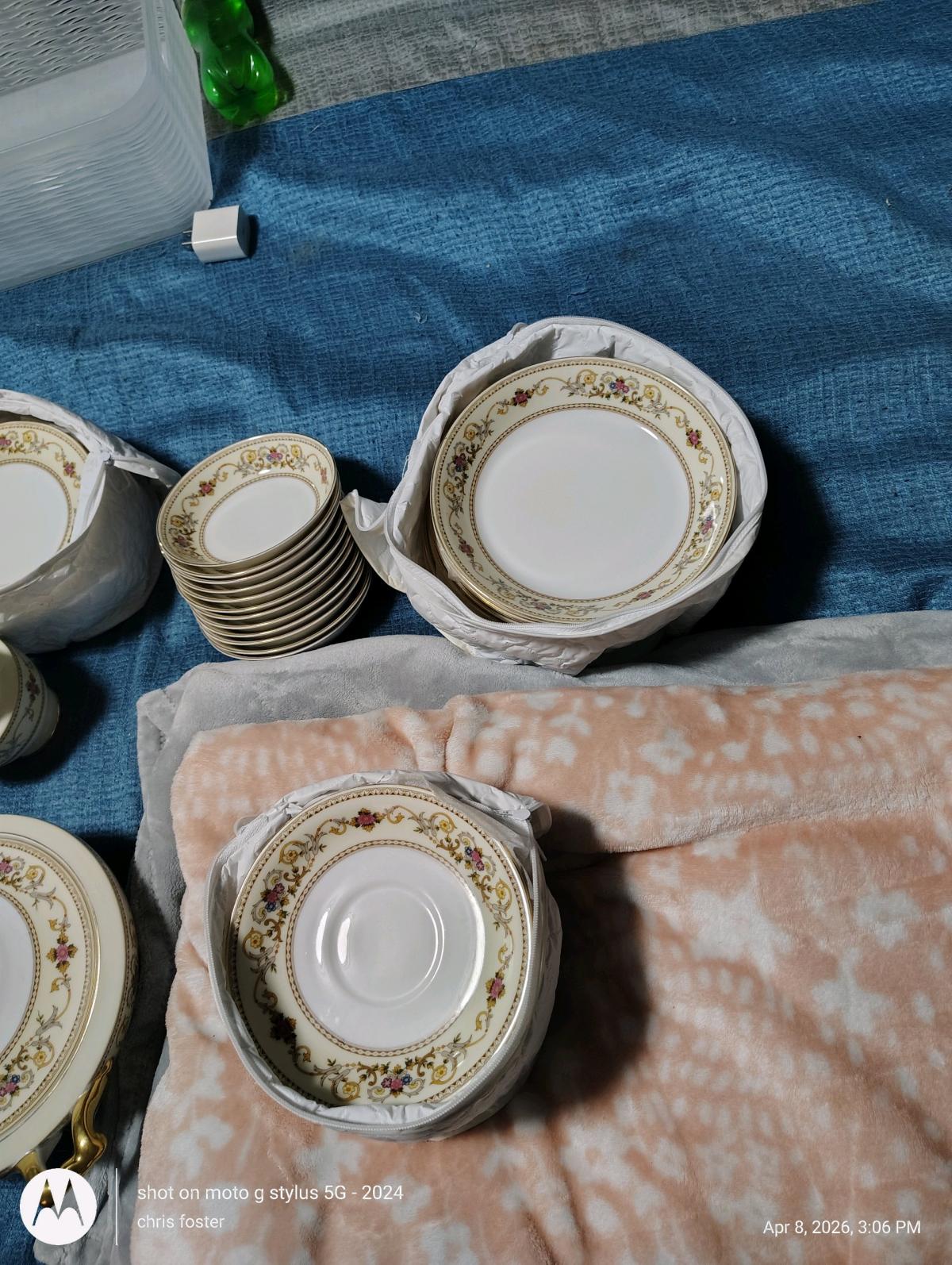 antique vintage teapots and various glassewsre