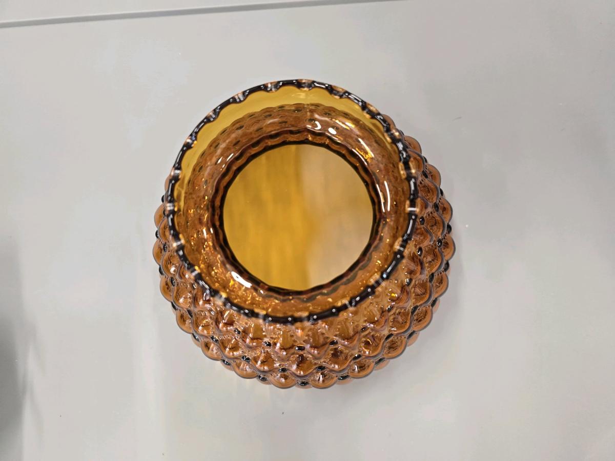 vintage Amber glass lamp shade