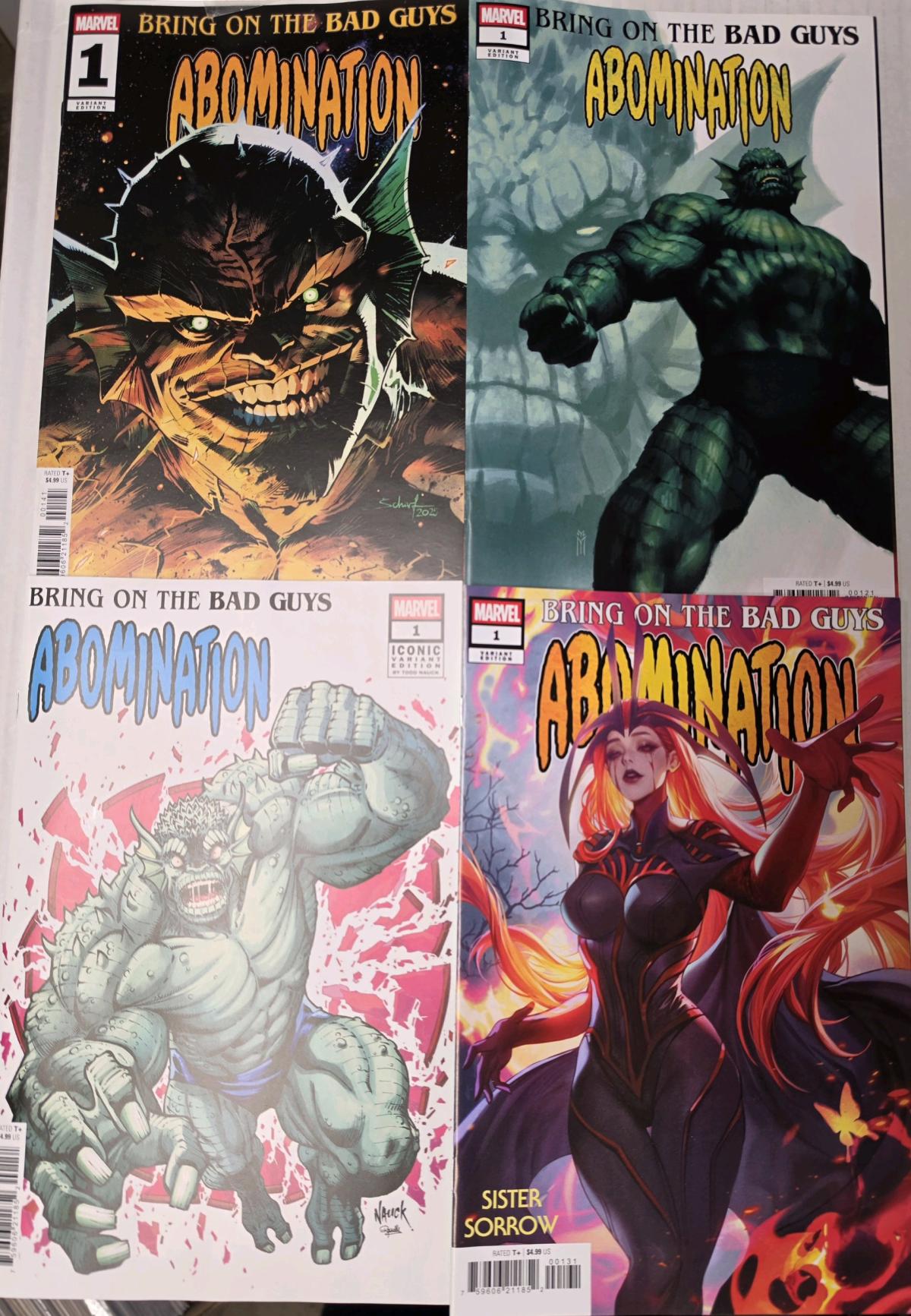 Bring on the Bad Guys Abomination1 Incredible Hulk Lot of 4