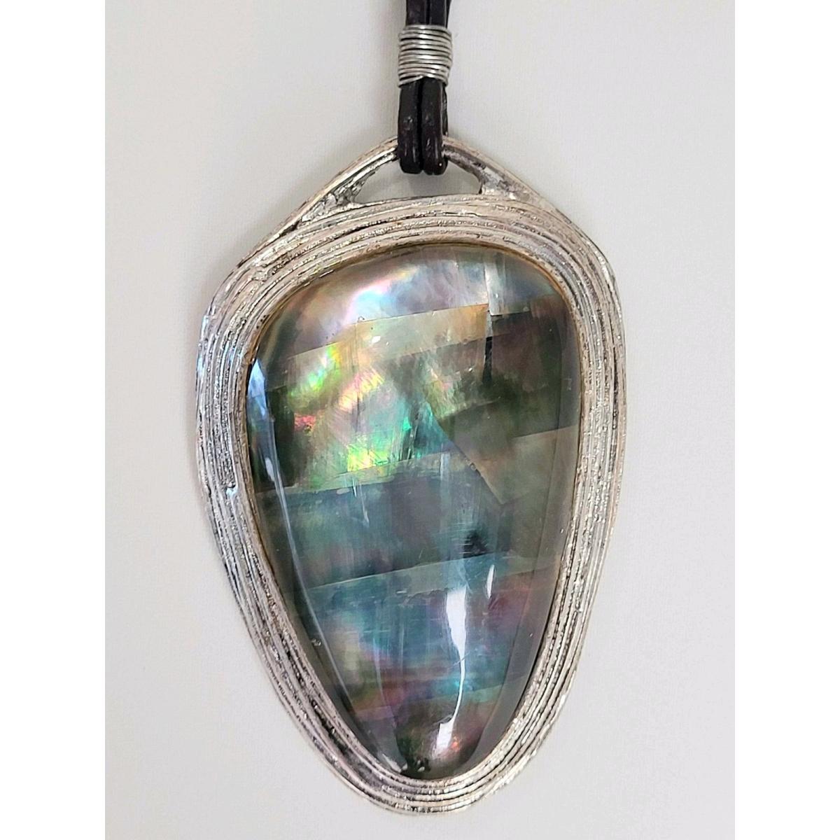 RLM Robert Lee Morrison Soho Abalone Pendant Corded Necklace