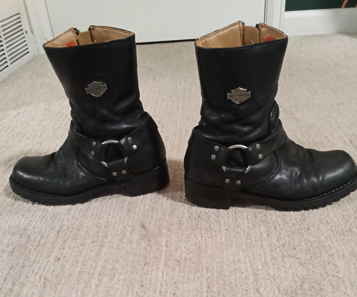Womens 65 Y2K Used VTG Harley Davidson Moto Boots