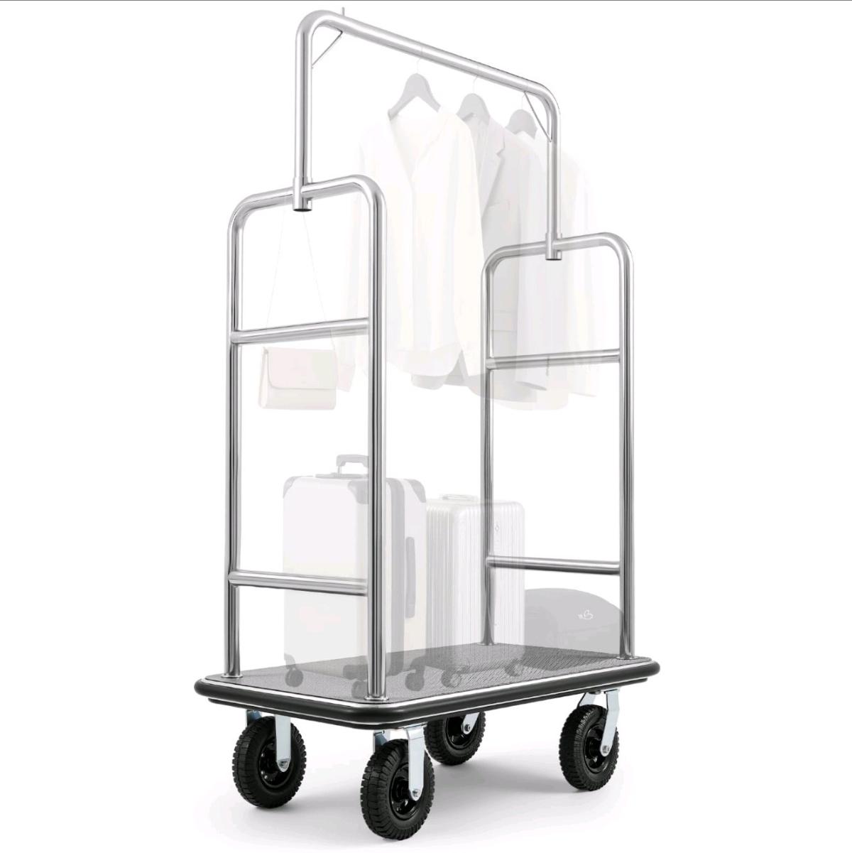 Aurelema 44 x 24 x 72 Hotel Luggage Cart Heavy Duty Bellmans