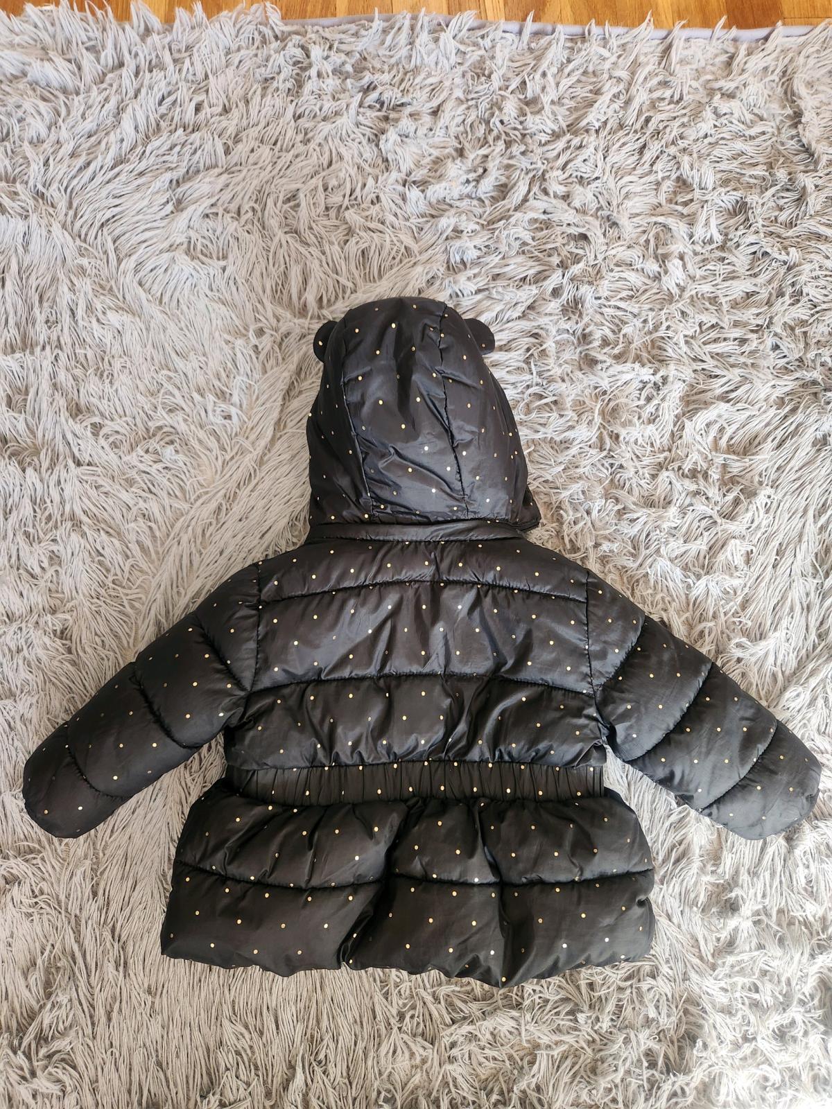 GAP Black Toddler Puffer Jacket with Gold Dot Print