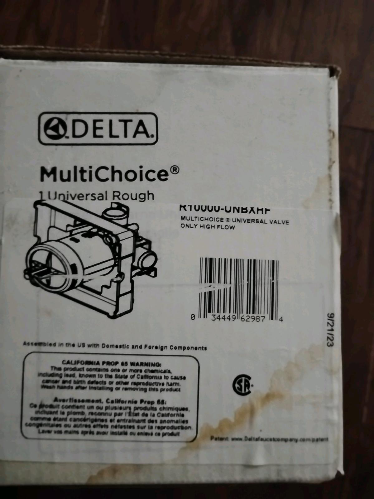 Delta Rough in Valve for Shower