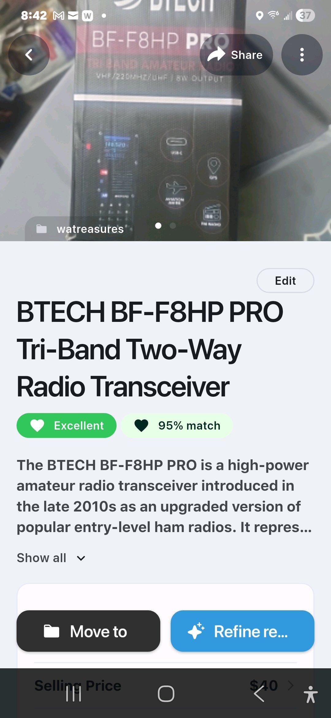 Btech hp pro radio transceiver