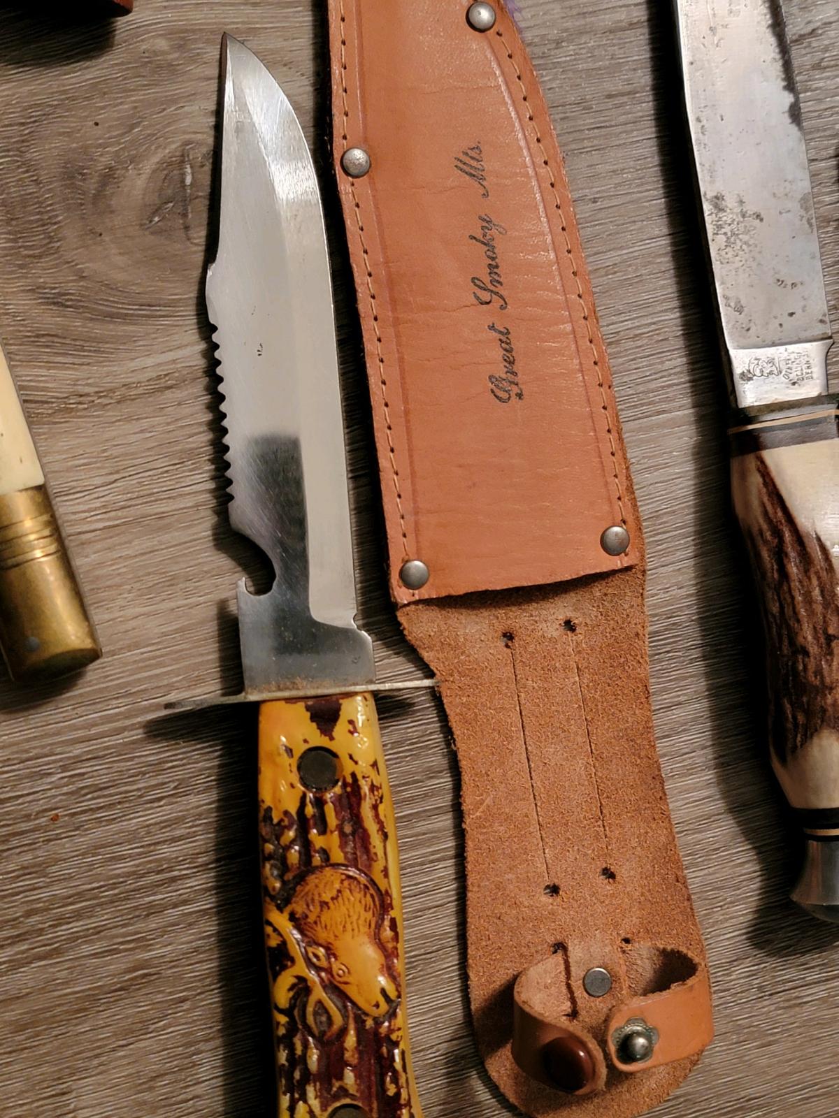 Handmade knives and some with brand markings