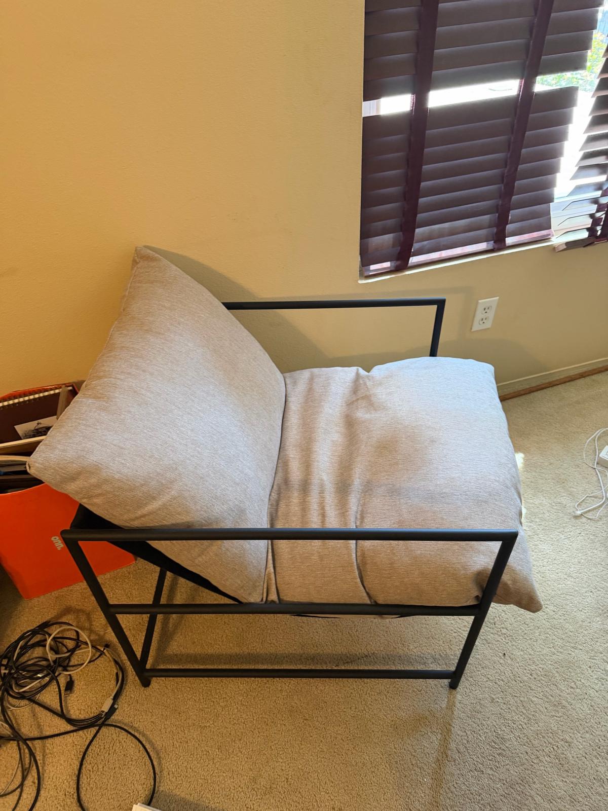 2x Mainstays Metalx Framed Sling Accent Chair Oatmeal