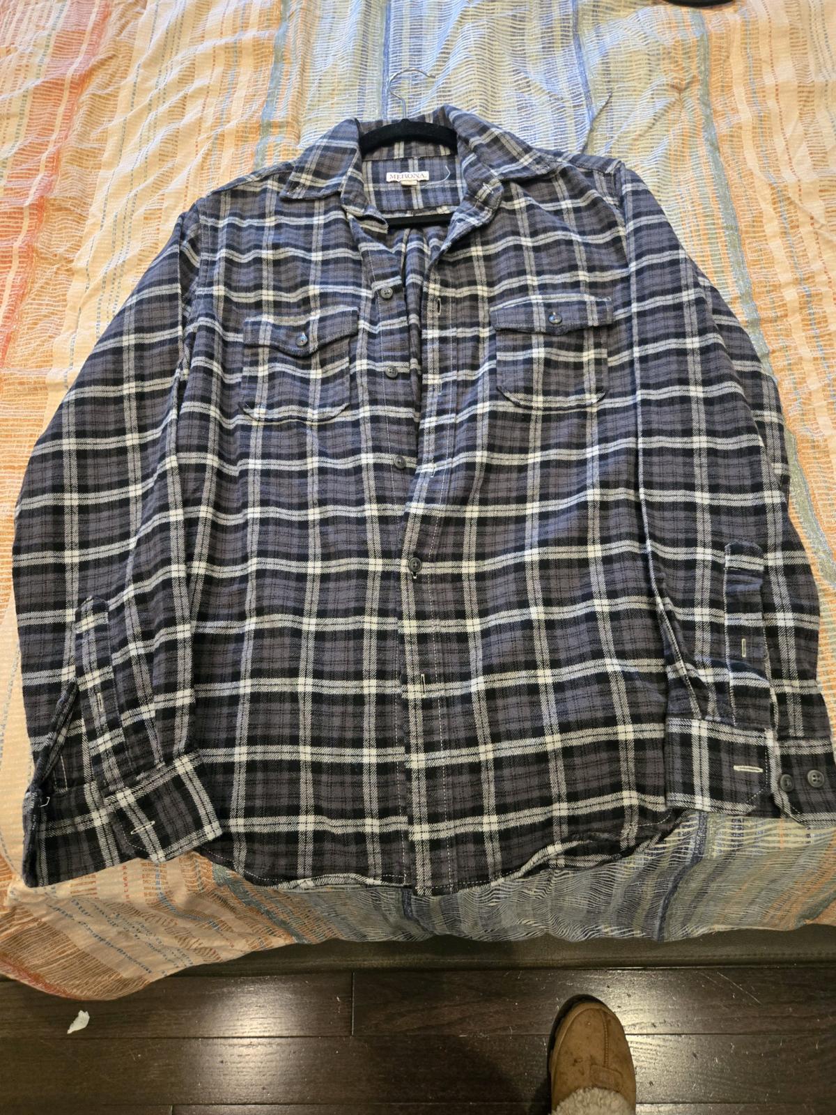 Merona size small black white paid button down