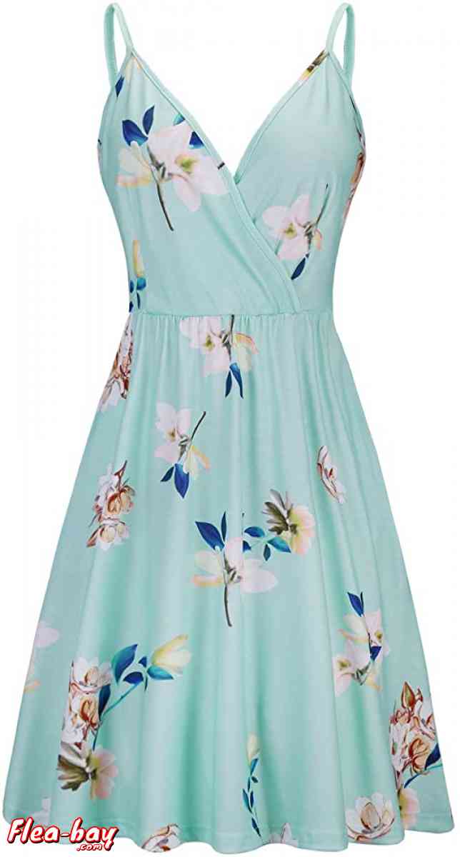 STYLEWORD Women's V Neck Floral Spaghetti Strap Summer Casua - Oldsmar, Florida - FleaMarketBay