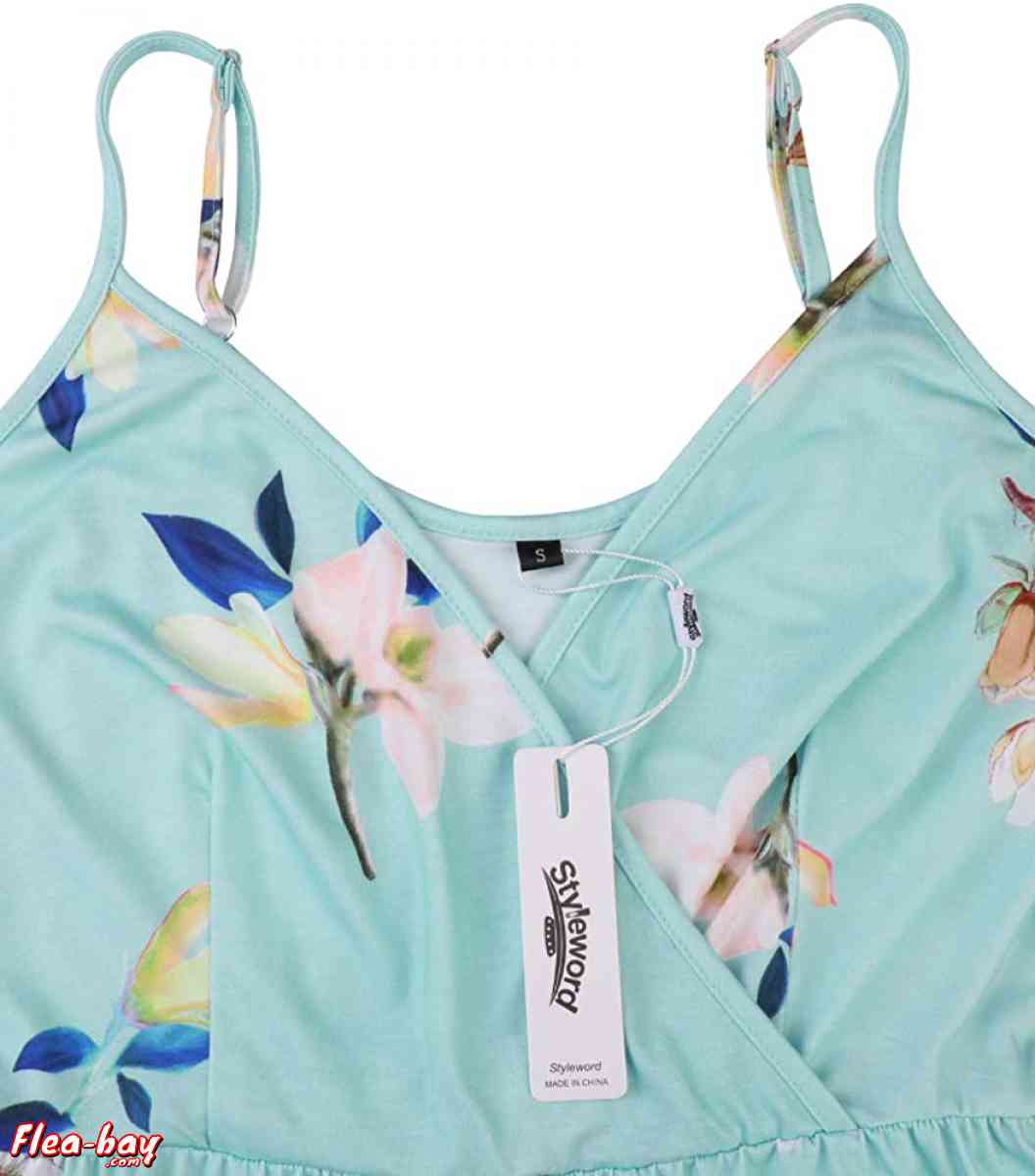 STYLEWORD Women's V Neck Floral Spaghetti Strap Summer Casua - Oldsmar, Florida - FleaMarketBay