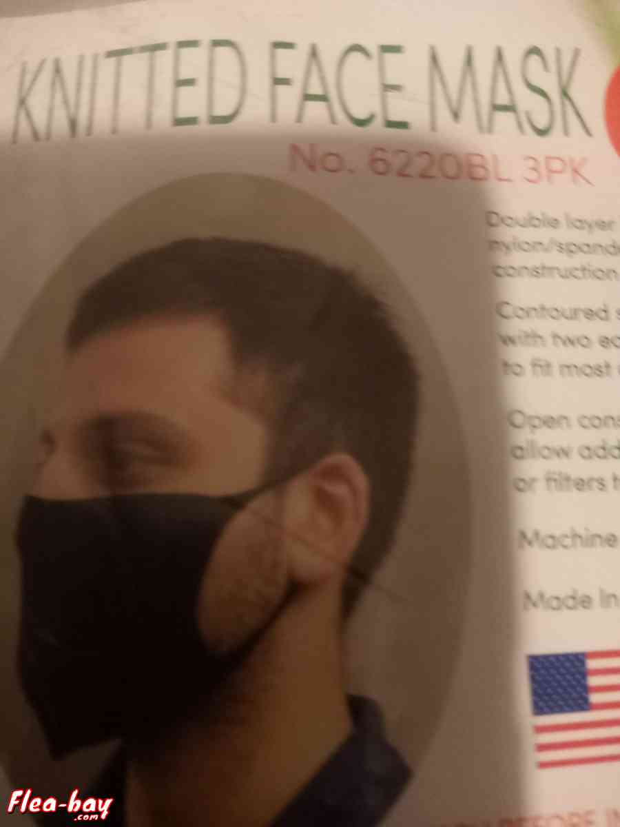 Brandnew 3 in a pack of black facecloth masks - Philadelphia, Pennsylvania - FleaMarketBay