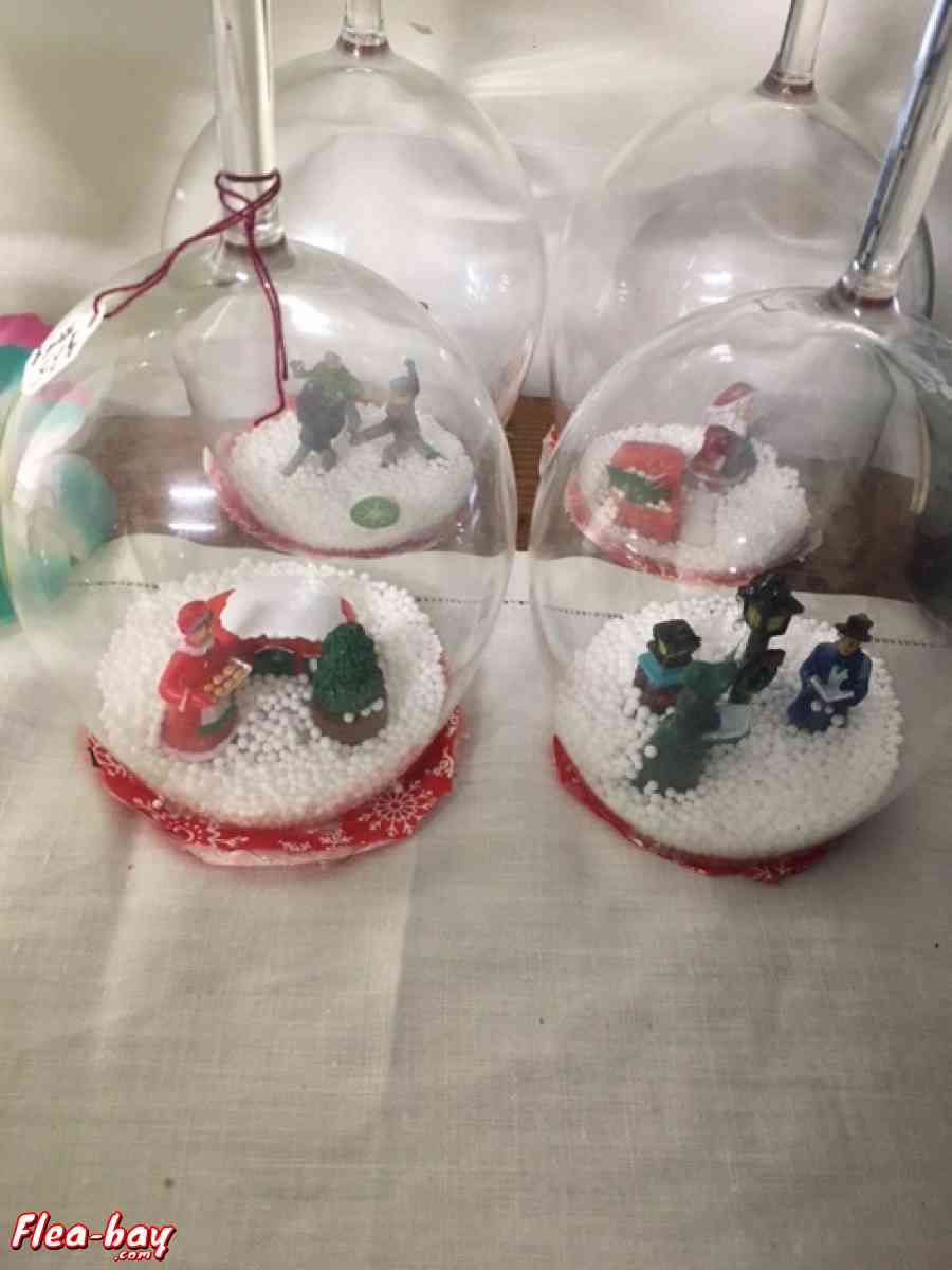 set of 4 snowglobe candle holders