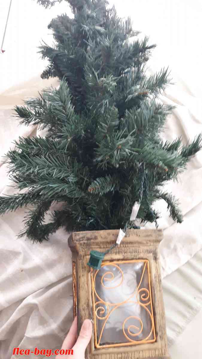 fake Christmas tree with lights