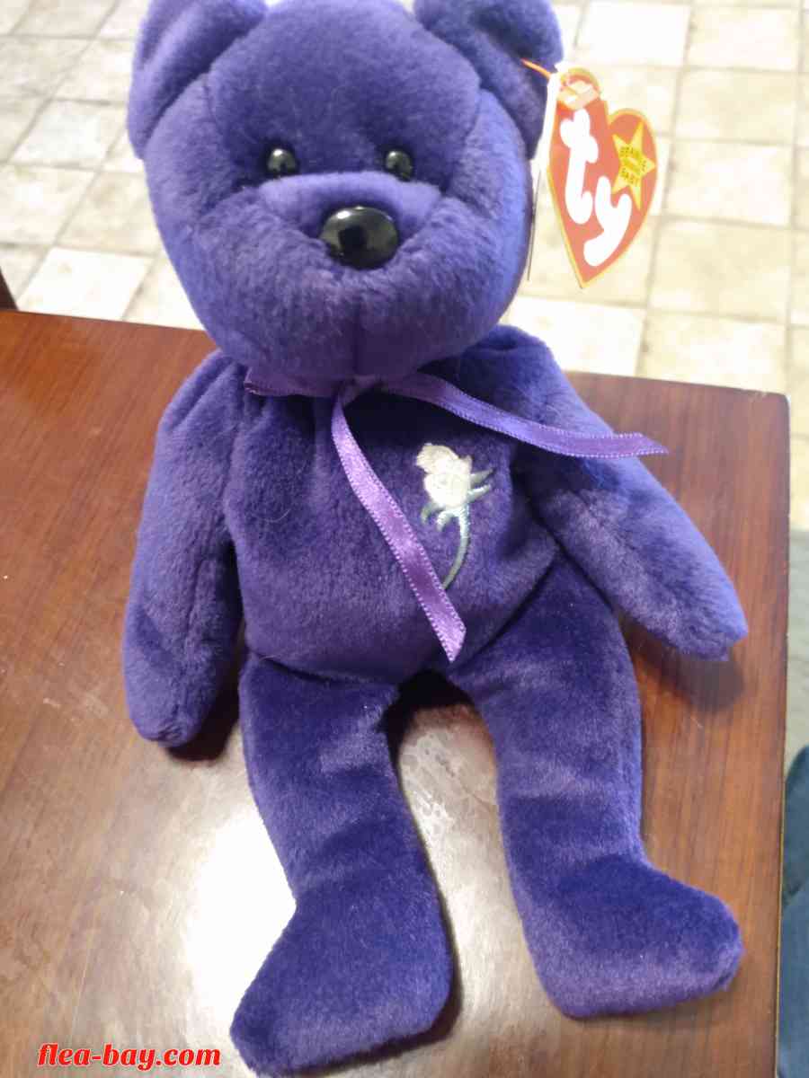 Princess Diana Beanie Baby Bear 1997 Original Made In China - Wahpeton, North Dakota - FleaMarketBay