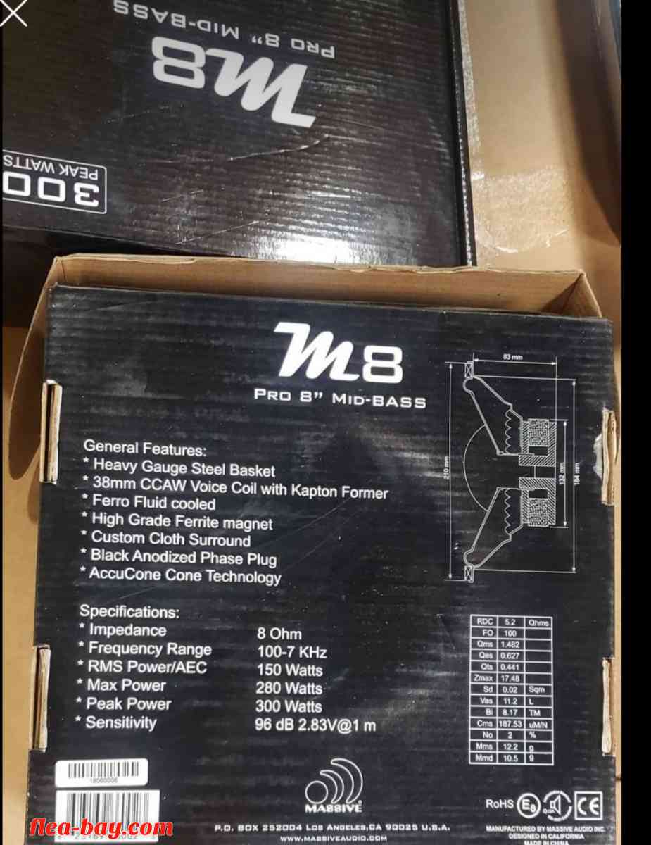 New Massive Audio M8 pro 8" mid range - Indianapolis, Indiana - FleaMarketBay