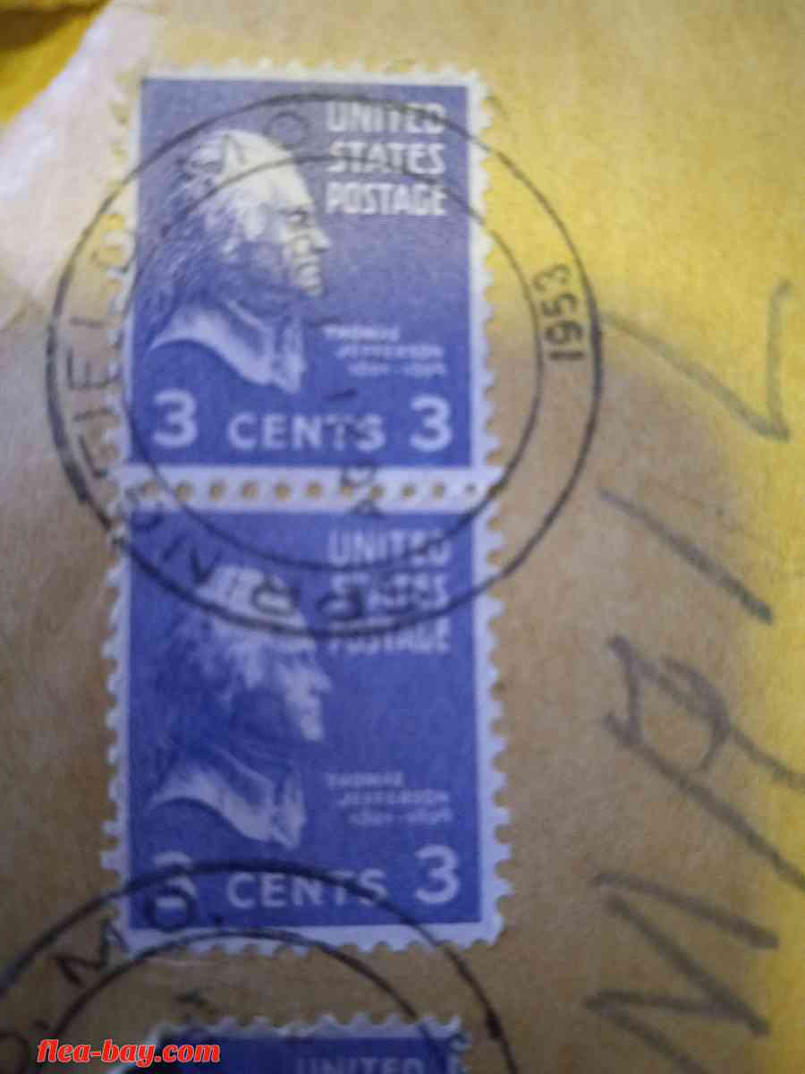 1938 Thomas Jefferson purple 3 cent stamps - San Francisco, California - FleaMarketBay
