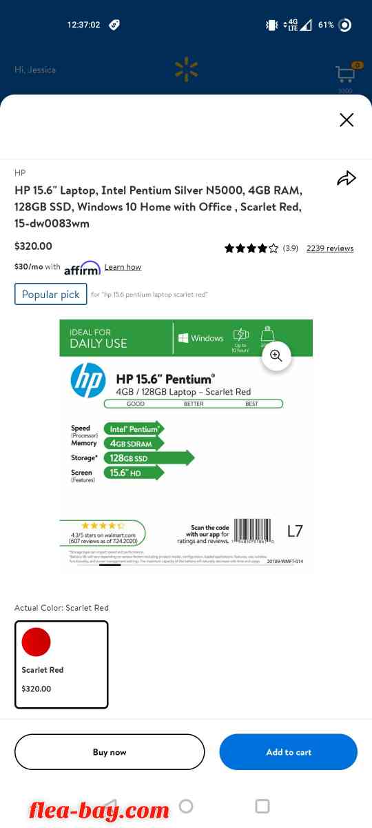 Hp 15.6" laptop 4gb/128gb windows 10 - Essington, Pennsylvania - FleaMarketBay