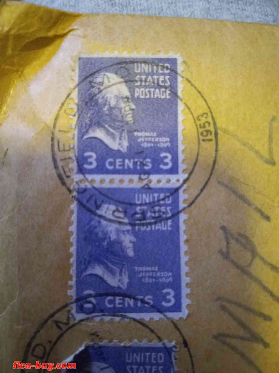 1938 Thomas Jefferson purple 3 cent stamps - San Francisco, California - FleaMarketBay