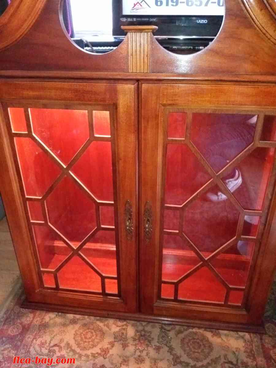 vintage brown wood secretary desk with hutchet - El Cajon, California - FleaMarketBay