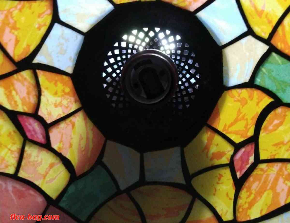 vintage stained glass 1860 to 1885 Tiffany company chandelie - Houston, Texas - FleaMarketBay