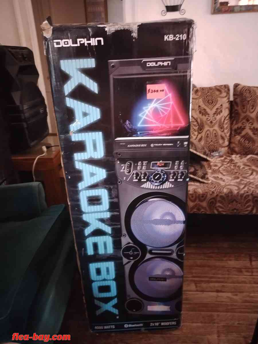 (DOLPHIN KARAOKE BLUETOOTH 2X10" WOOFER TOUCH SCREEN SPEAKER - El Paso, Texas
