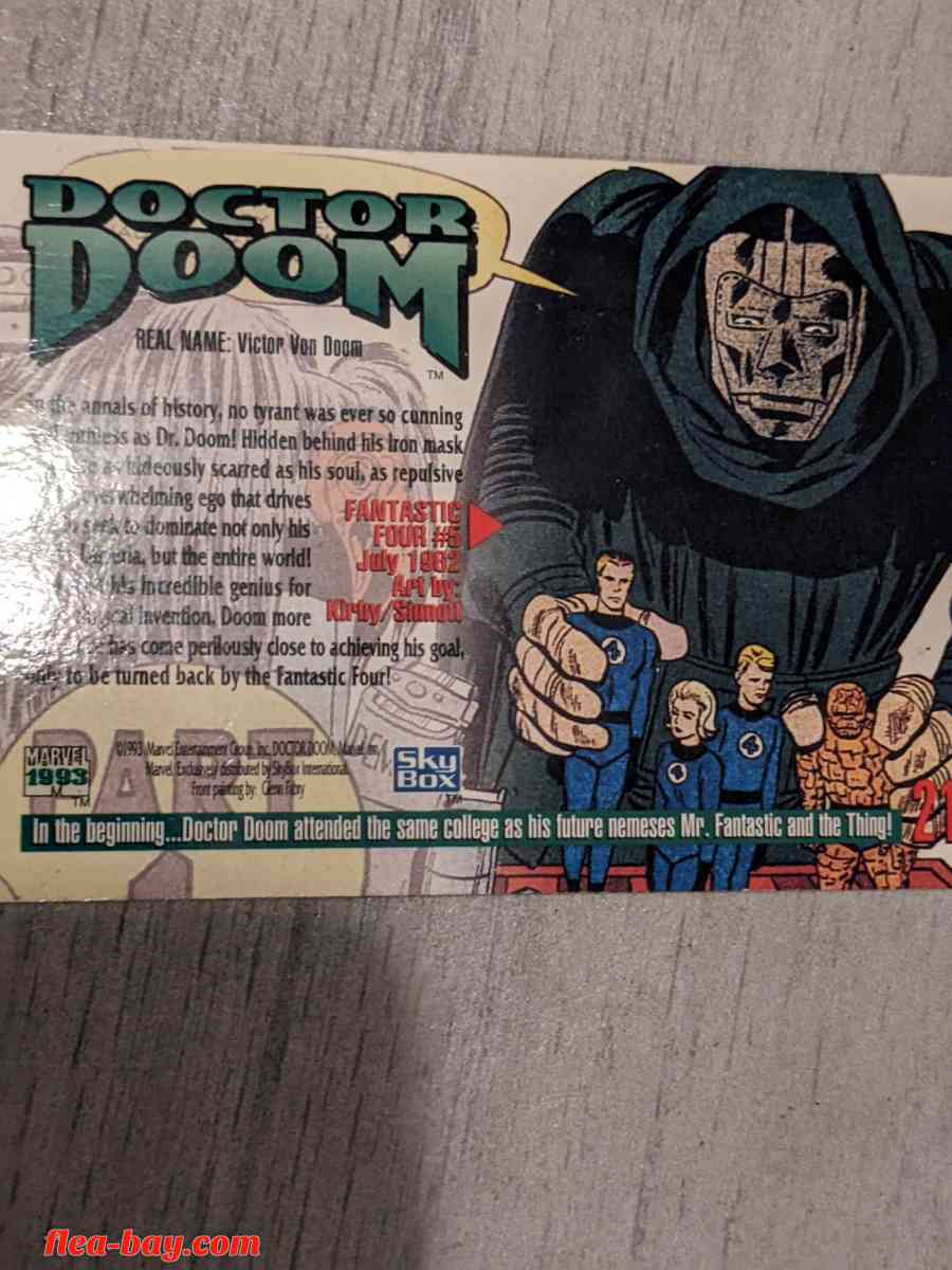 Dr Doom 1993 marvel masterpieces card - West Palm Beach, Florida - FleaMarketBay