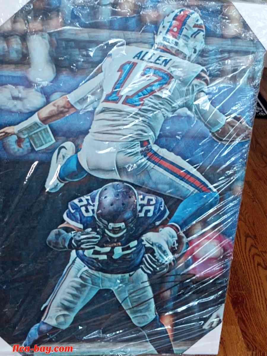 Josh Allen sign autographed picture 24 x 36 plastic cover - Lawrenceville, Georgia - FleaMarketBay