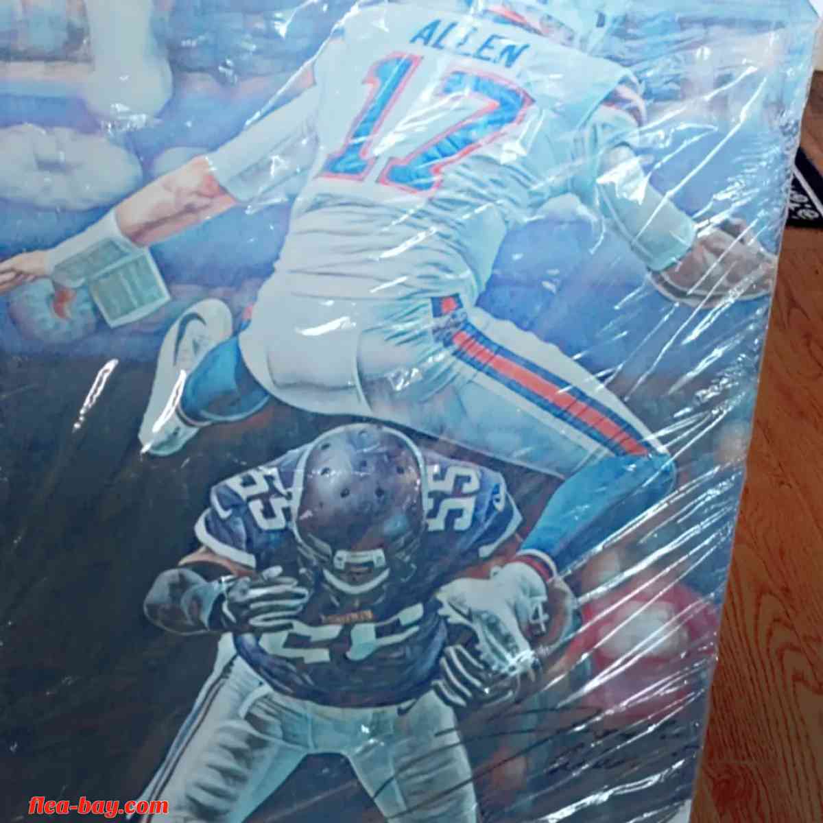 Josh Allen sign autographed picture 24 x 36 plastic cover - Lawrenceville, Georgia