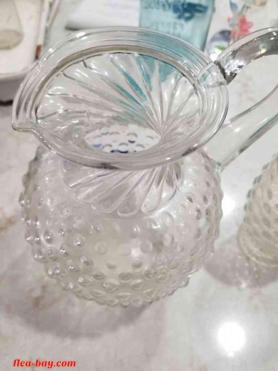Vintage Tiara Indian Glass Pitcher and 3 Glasses Local Only - Hobart, Indiana - FleaMarketBay