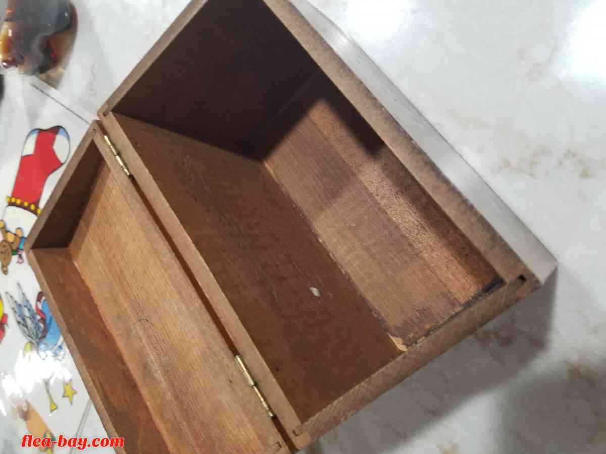 Vintage Wood Coupons Box 6.75" Long  x5.25" Tall x 4" Wide - Hobart, Indiana - FleaMarketBay