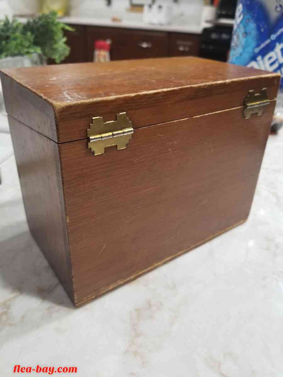 Vintage Wood Coupons Box 6.75" Long  x5.25" Tall x 4" Wide - Hobart, Indiana - FleaMarketBay