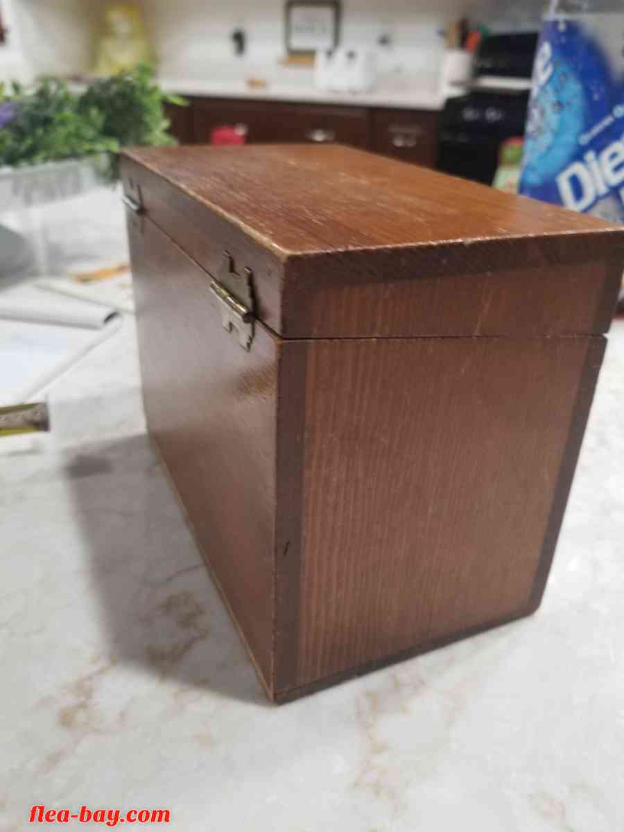 Vintage Wood Coupons Box 6.75" Long  x5.25" Tall x 4" Wide - Hobart, Indiana - FleaMarketBay