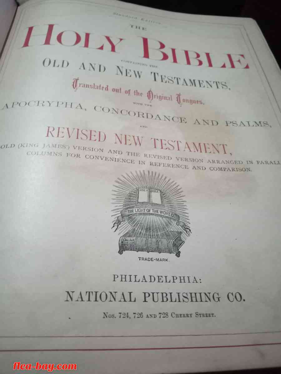 light of the world family holy Bible picture editing 1884 - Logansport, Louisiana - FleaMarketBay