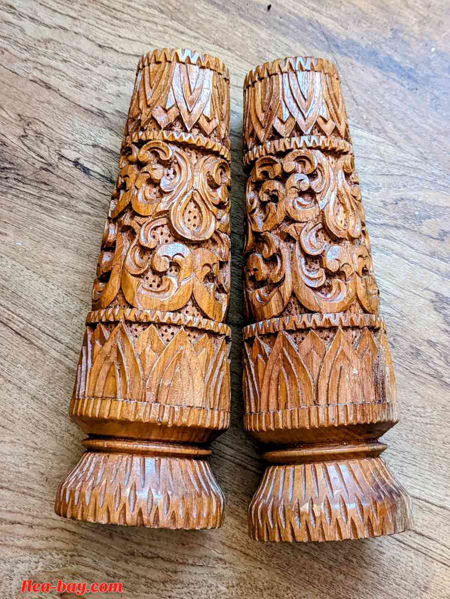 Pair of Hand Carved Bohemian Candle Holders - Cape Girardeau, Missouri
