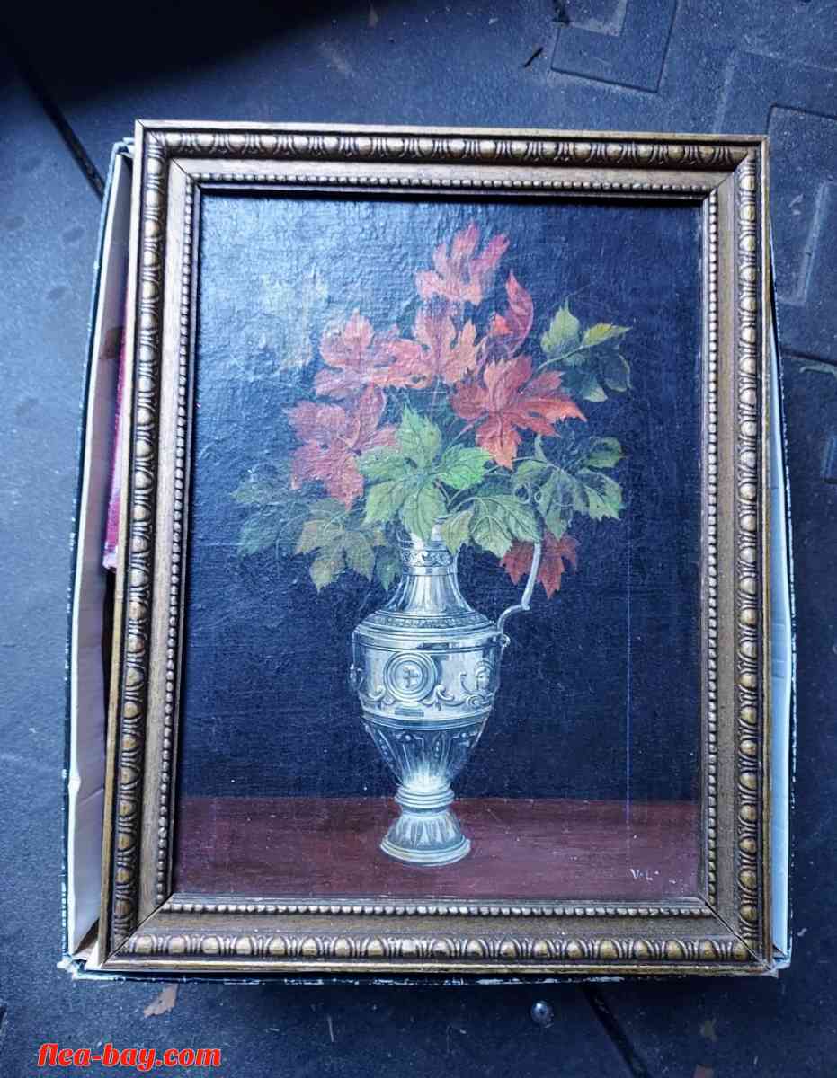 Antique Floral Painting Circa 1801 - Crown Point, Indiana - FleaMarketBay