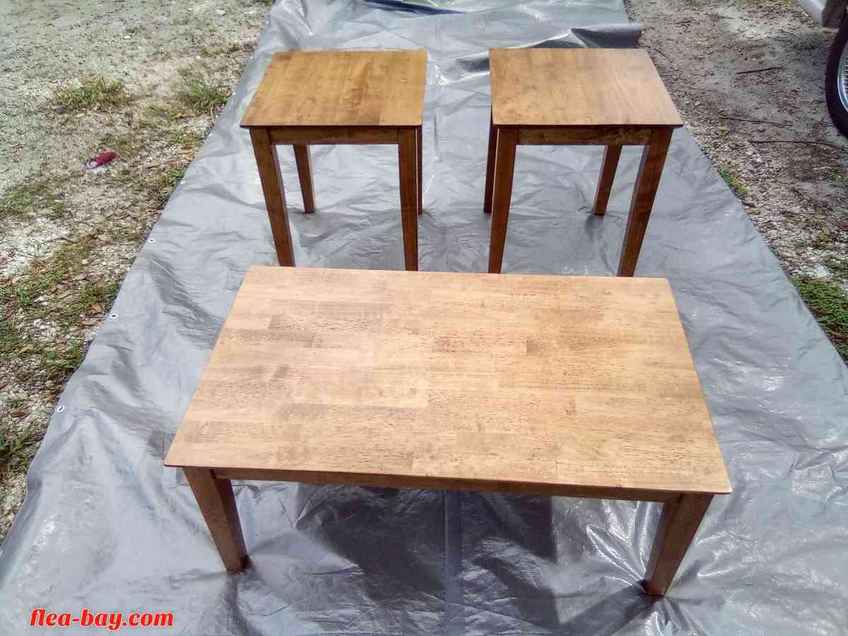 three piece solid hardwood coffee table set - Auburndale, Florida