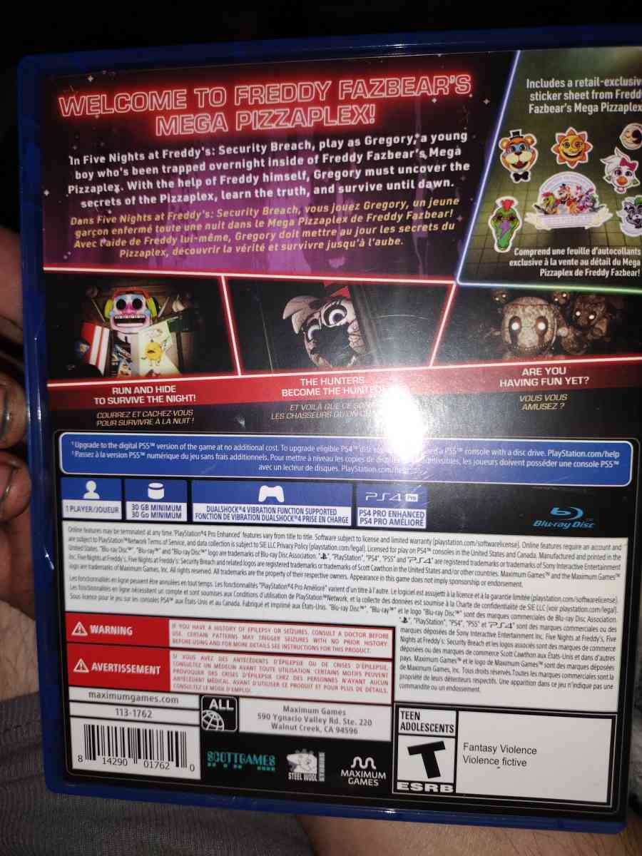 Five Nights at Freddy's Security Breach PS4 - Chattanooga, Tennessee - FleaMarketBay