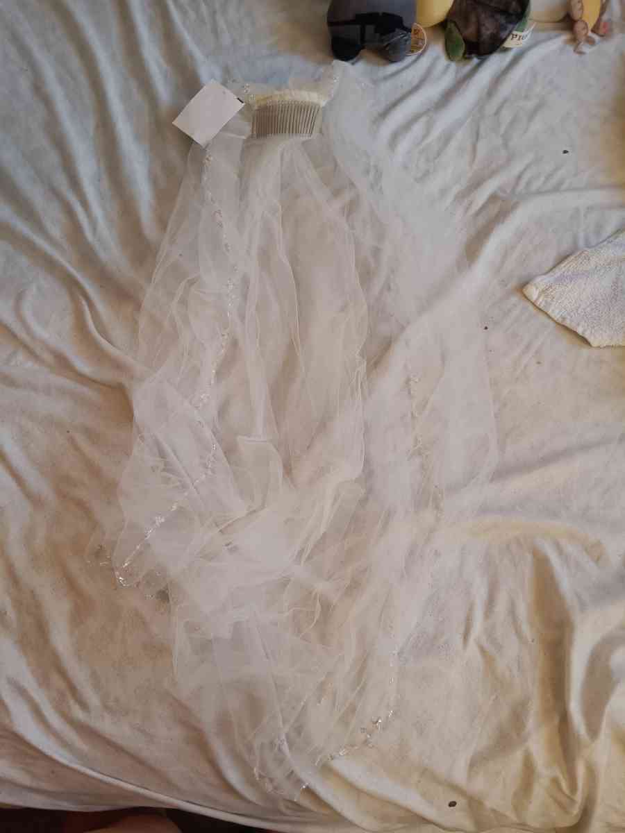 Davids bridal wedding dress/vail set - Somers Point, New Jersey - FleaMarketBay