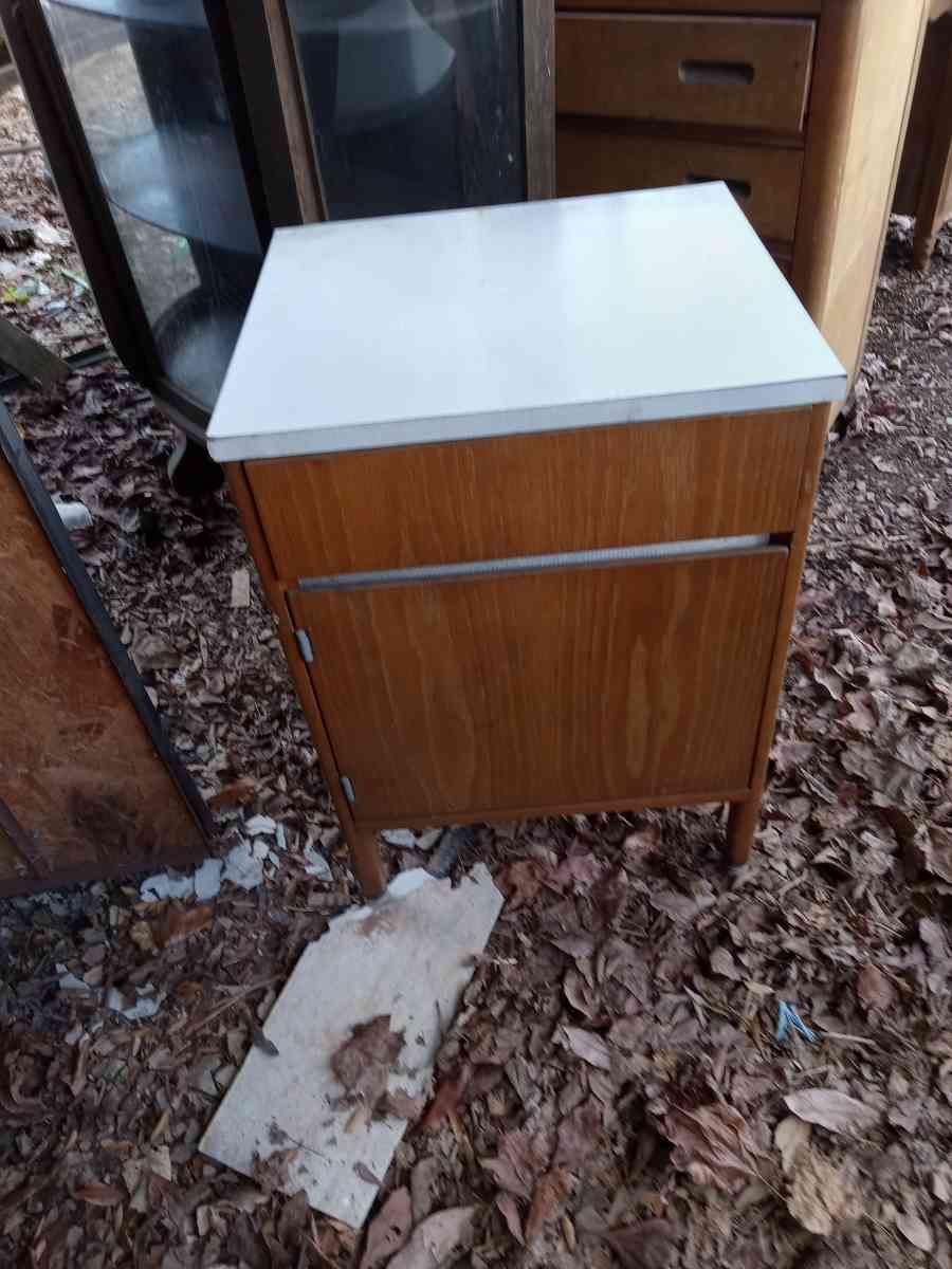 vintage nightstand with marble top