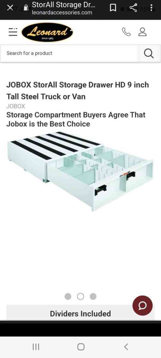 Steel Jobox storall drawer HD 9 inch tall for truck or van