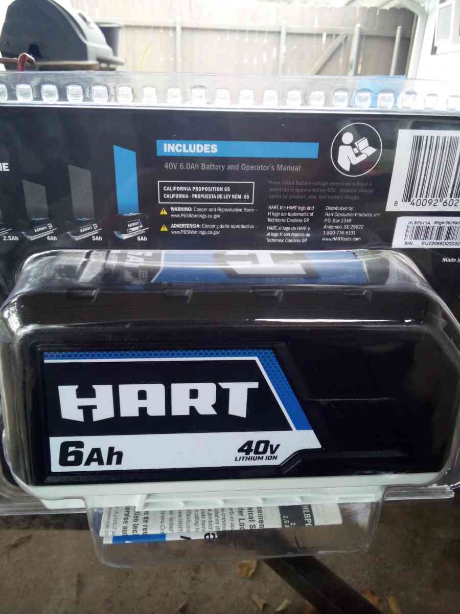 Hart 40v 6ah lithium ion battery - Lafayette, Louisiana - FleaMarketBay
